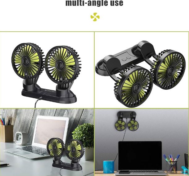 Miniatura 2 de Ventilador doble portátil para carro 12V